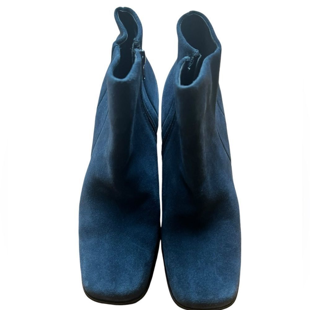 NWB White Mountain Blue Suede Block Heel Winter Booties Sz 9.5